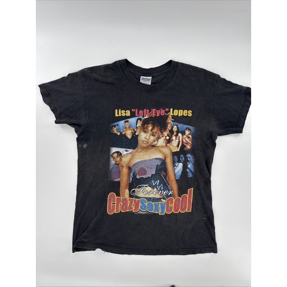 Vintage 2000s Y2K Lisa Left-Eye Lopes TLC Memorial Rap Tee size Medium